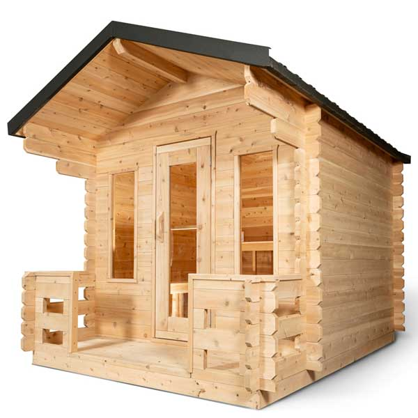 Canadian Timber Georgian Cabin Sauna with Porch (Woodburn) CTC88PW