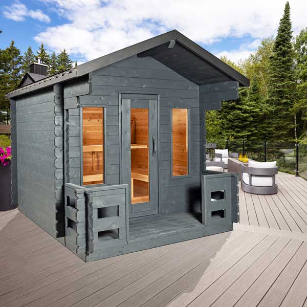 Canadian Timber Georgian Cabin Sauna with Porch (Woodburn) CTC88PW